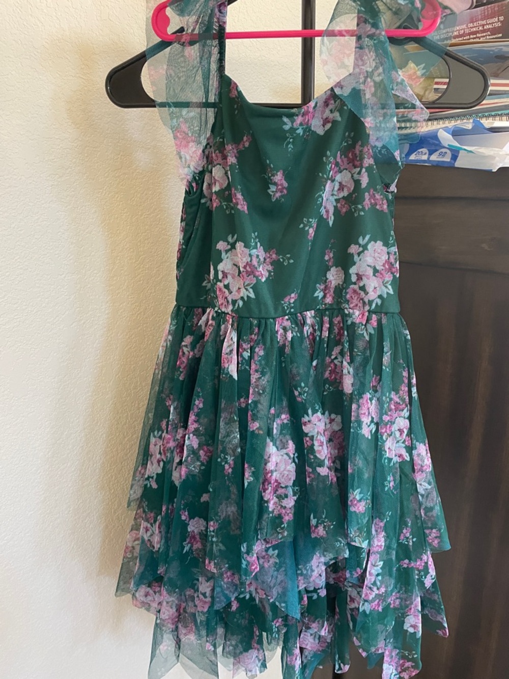 New Zenzi Green Floral Tiered Girls' Dress little girl 10-12